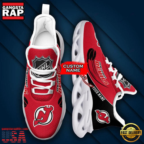 NHL Custom Name New Jersey Devils Team Sport Max Soul Shoes