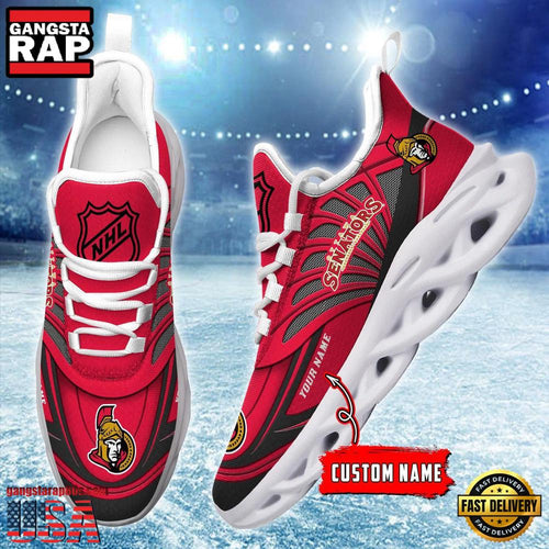 NHL Custom Name Ottawa Senators Team Logo Design Max Soul Shoes Running Sneakers