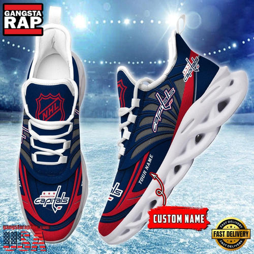 NHL Custom Name Washington Capitals Team Logo Design Max Soul Shoes Running Sneakers