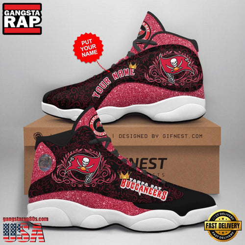 NFL Custom Name Tampa Bay Buccaneers New Design Air Jordan 13 Running Sneakers For Men Women