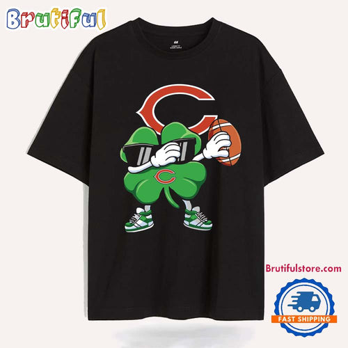 Dabbing Shamrock Football St Patricks Day Chicago Bears NFL 2025 T Shirt