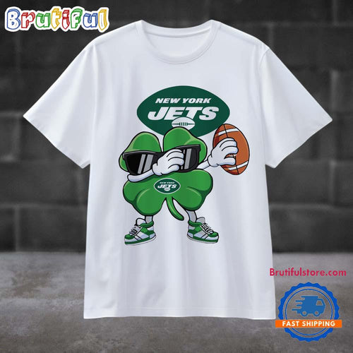 Dabbing Shamrock Football St Patricks Day New York Jets NFL 2025 T Shirt