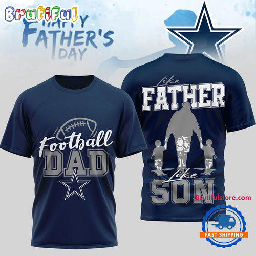 Dallas Cowboys 2026 NFL Happy Father Day New Design 3D T Shirt