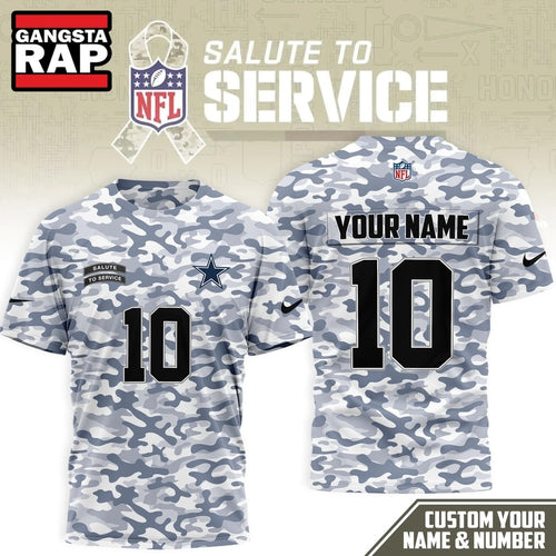 Dallas Cowboys 2026 NFL Salute to Service Camo New Design 3D Shirt, Football New Design Shirt