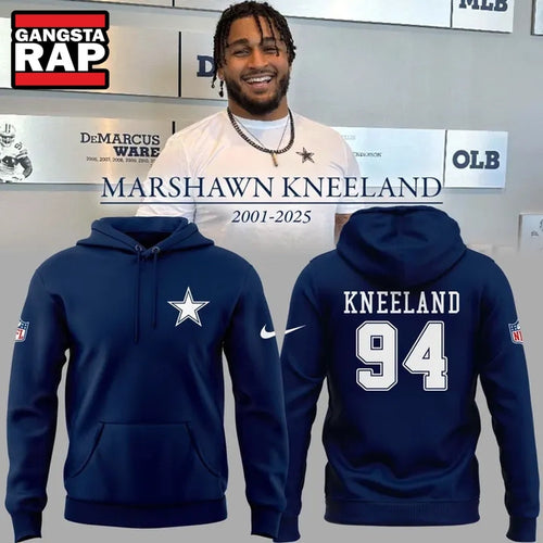 Dallas Cowboys In Memoriam Marshawn Kneeland Navy Hoodie T-Shirt
