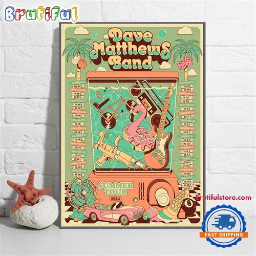 Dave Matthews Band Summer Tour 2024 Concert Wall Art Poster Canvas
