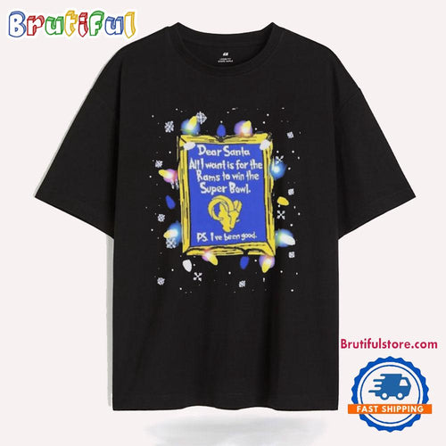 Dear Santa Los Angeles Rams Christmas Lights T Shirt