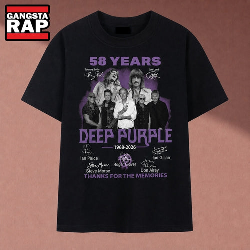 Deep Purple 58 Years 1968 2026 Cast Signatures Rock T Shirt, Music 2D Shirt