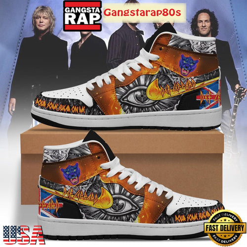 Def Leppard Pour Some Sugar On Me Special Edition Air Jordan 1 Sneakers Shoes