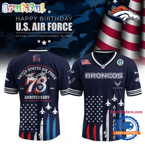 Denver Broncos 2025 NFL US Air Force Birthday Football Jersey