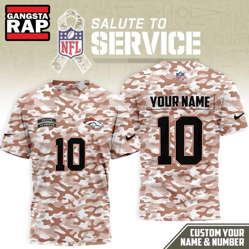 Denver Broncos 2026 NFL Salute to Service Camo New Design 3D Shirt, Football New Design Shirt