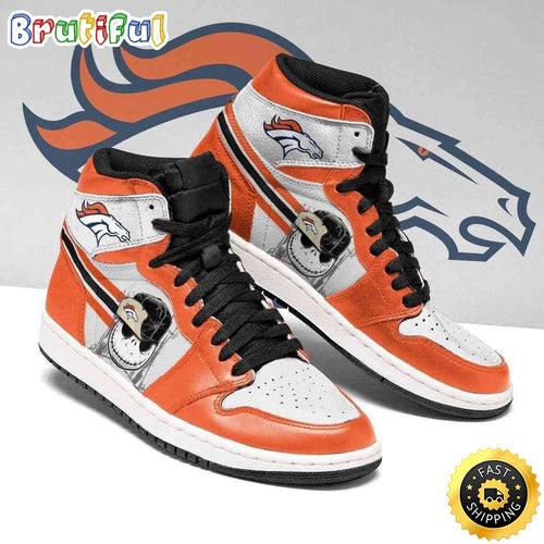 Denver Broncos Air Jordan 1 Shoes Jack Skellington Printing Shoes Sneaker