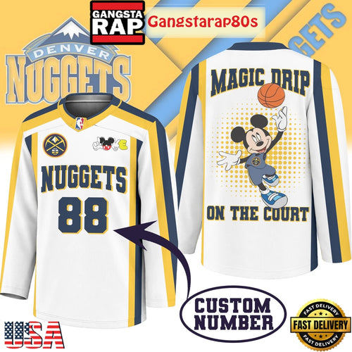 Denver Nuggets Premium NBA Magic Drip Long Jersey Shirt