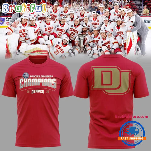 Denver Pioneers 2026 NCAA Frozen Four Men’s Ice Hockey National Champions Logo Team T Shirt