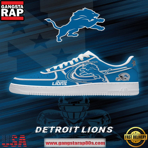 Detroit Football NFL New Version Custom Air Force 1 Shoes Running Sneakers
