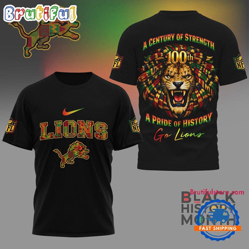 Detroit Lions 2026 NFL Black History Month 3D Shirt