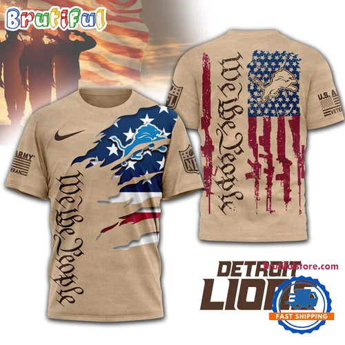Detroit Lions 2026 NFL Veteran We The People 3D Shirt
