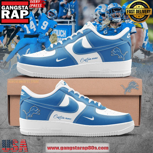 Detroit Lions Football Custom Air Force 1 Running Sneakers Shoes