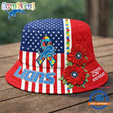 Detroit Lions NFL Autism America 250th Anniversary Bucket Hat