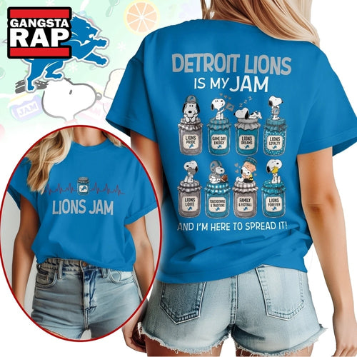 Detroit Lions NFL Jam Snoopy Peanuts Football Fan 3D Shirt, Football New Design Shirt