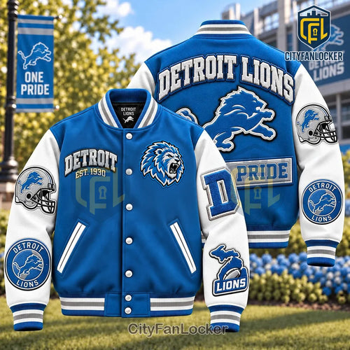 Detroit Lions Varsity Baseball Jacket