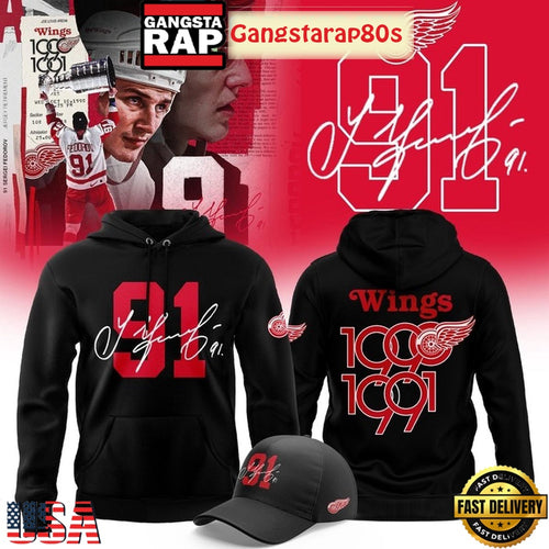 Detroit Red Wings 91 Sergei Fedorov Limited Unisex Hoodie