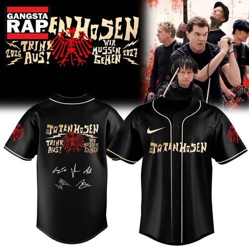 Die Toten Hosen Trink Aus Wir Müssen Gehen Tour 2026 27 Black Baseball Jersey , Music Fans Jersey Shirt