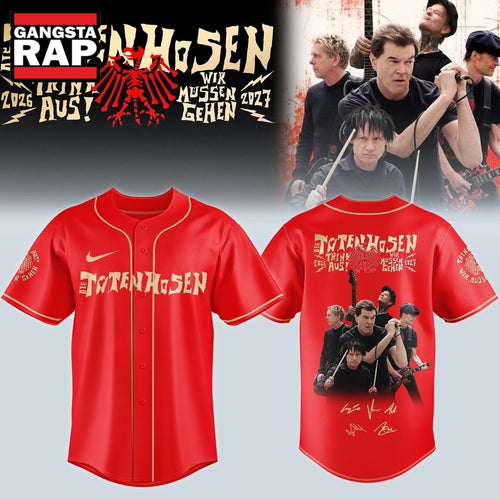 Die Toten Hosen Trink Aus Wir Müssen Gehen Tour 2026 27 Red Baseball Jersey , Music Fans Jersey Shirt