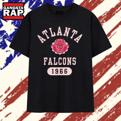 Distressed Atlanta Falcons 1966 National Football Conference logo T Shirt