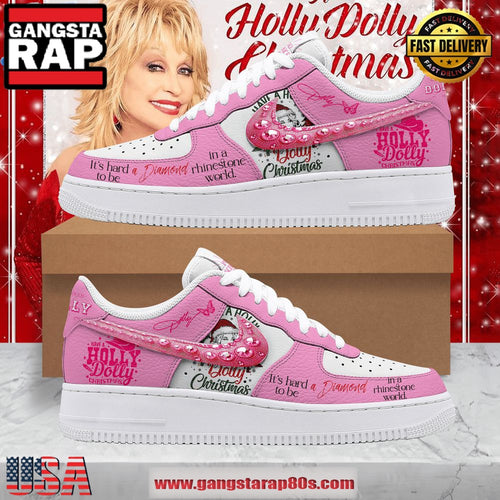 Dolly Parton Christmas 2024 Limited Edition Pink Air Force 1 Running Sneakers Shoes