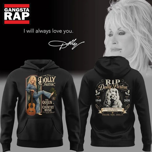 Dolly Parton Rest In Peace The Queen Of Country Music 1946 2026 Black Hoodie T-Shirt