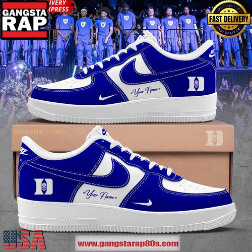 Duke Blue Devils Basketball Custom Air Force 1 Running Sneakers