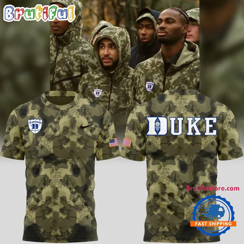 Duke Blue Devils Men’s Basketball 2025 Military Appreciation Camo T Shirt