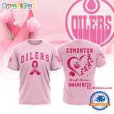 Edmonton Oilers 2025 NHL Pink Breast Cancer Awareness All Over Print Shirt