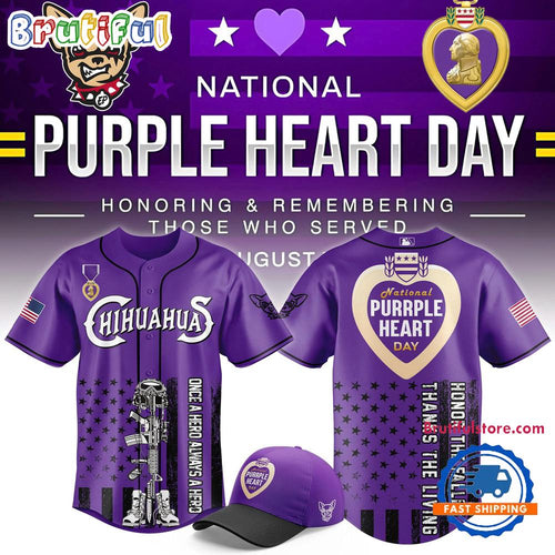 El Paso Chihuahuas x Purple Heart Day 2025 Baseball Jersey