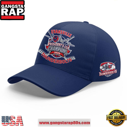 Evansville Thunderbolts SPHL PRESIDENT’S CUP 2025 CHAMPIONS Classic Cap Hats