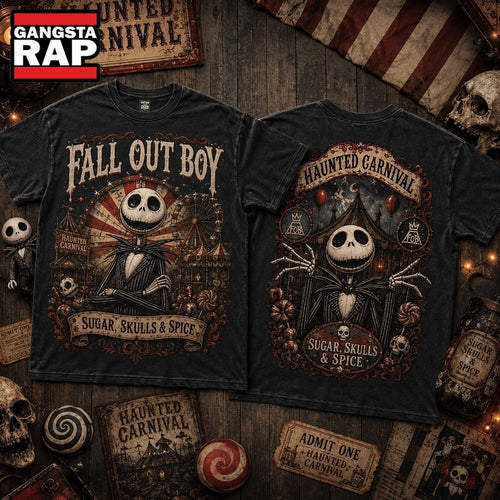 Fall Out Boy x Jack Skellington Haunted Carnival Halloween 3D Shirt Hoodie T-Shirt