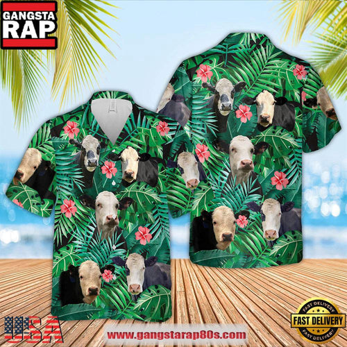 Black Baldy 3D Hawaiian Shirt, Farm Hawaiian Shirt