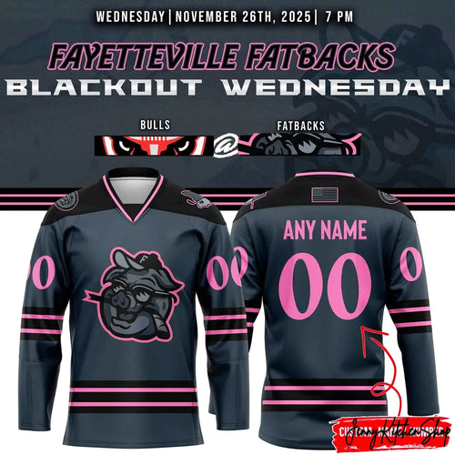 Fayetteville Marksmen Fatbacks 2025 Blackout Limited Hockey Jersey