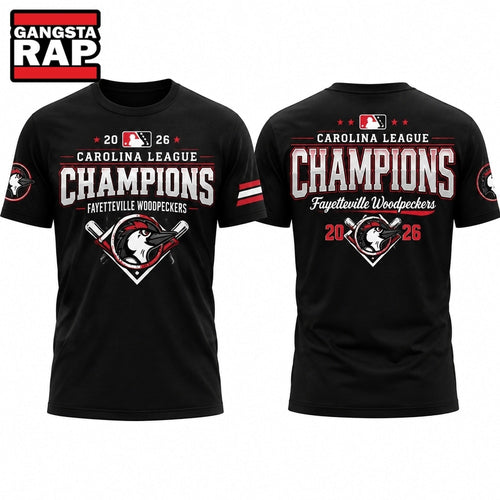 Fayetteville Woodpeckers 2026 Carolina League Champions Black Shirt