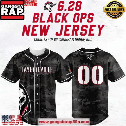 Fayetteville Woodpeckers Black Ops Night 2025 Custom Baseball Jersey Shirt