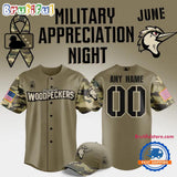 Fayetteville Woodpeckers Military Appreciation Night 2025 Custom Baseball Jersey