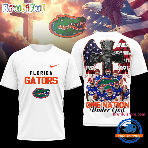 Florida Gators NCAA Graphic Player One Nation Under God 3D Shirt