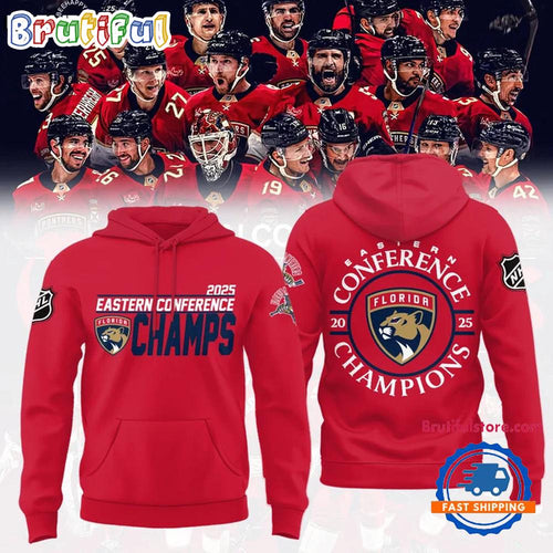 FLORIDA PANTHERS 2025 Eastern Conference Champions Team Logo Hoodie Shirt