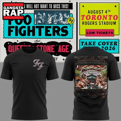 Foo Fighters Toronto ON Event Shirt, TAKE COVER TOUR 2026 T Shirt , Music Trending 3D Shirt