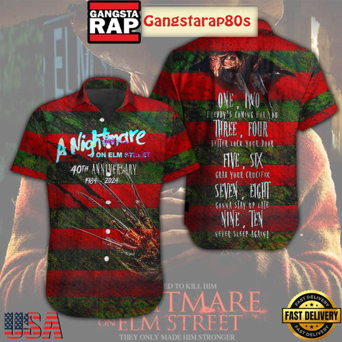 Freddy Krueger The Nightmare On Elm’s Street Halloween Aloha Hawaiian Shirt