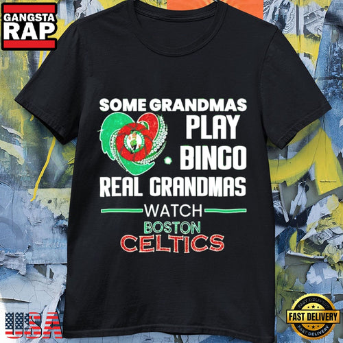 Funny Grandma Loves Boston Celtics More Than Bingo T-Shirt