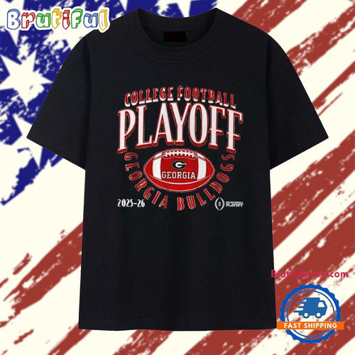 Georgia Bulldogs 2025-2026 College Football Playoff Curve Logo T Shirt