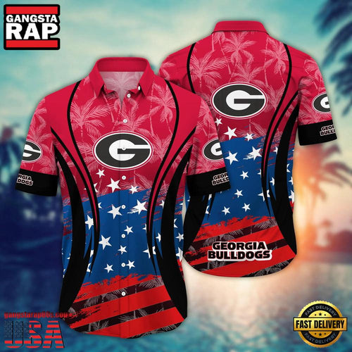 MLB Georgia Bulldogs Team Logo Hot Summer Aloha Hawaiian Shirt
