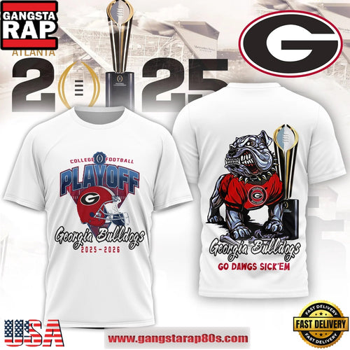 Georgia Bulldogs NCAA College Football Playoff 2025-26 White Shirt